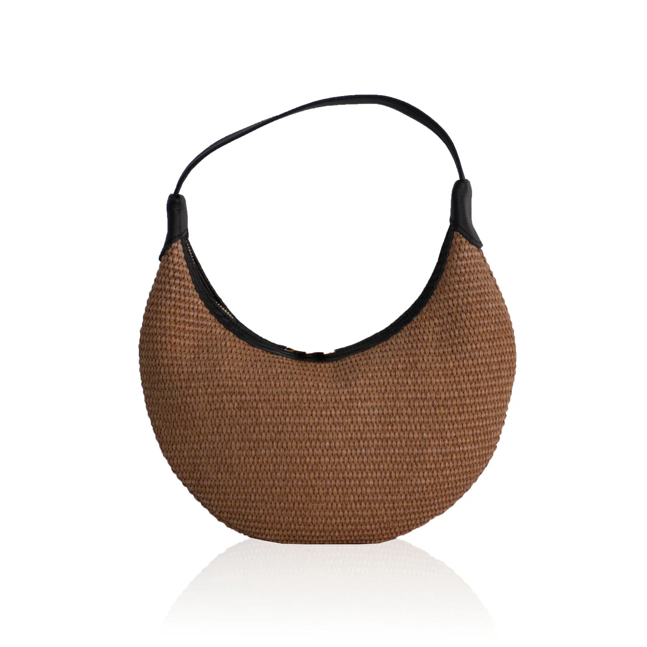 Ophelia Mini Raffia Shoulder Bag - Black