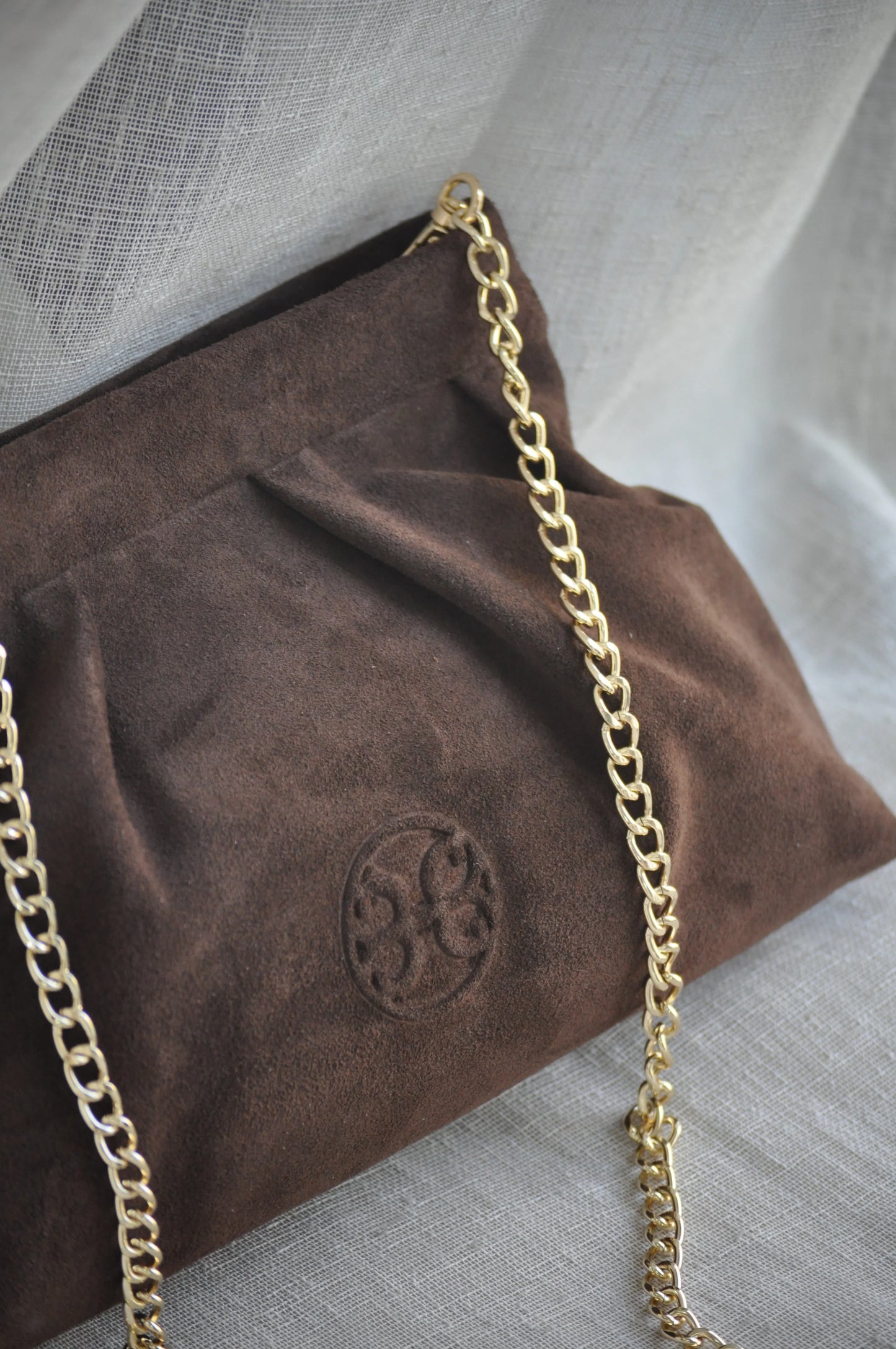 Kiss Mini Leather Pouch - Chocolate Suede