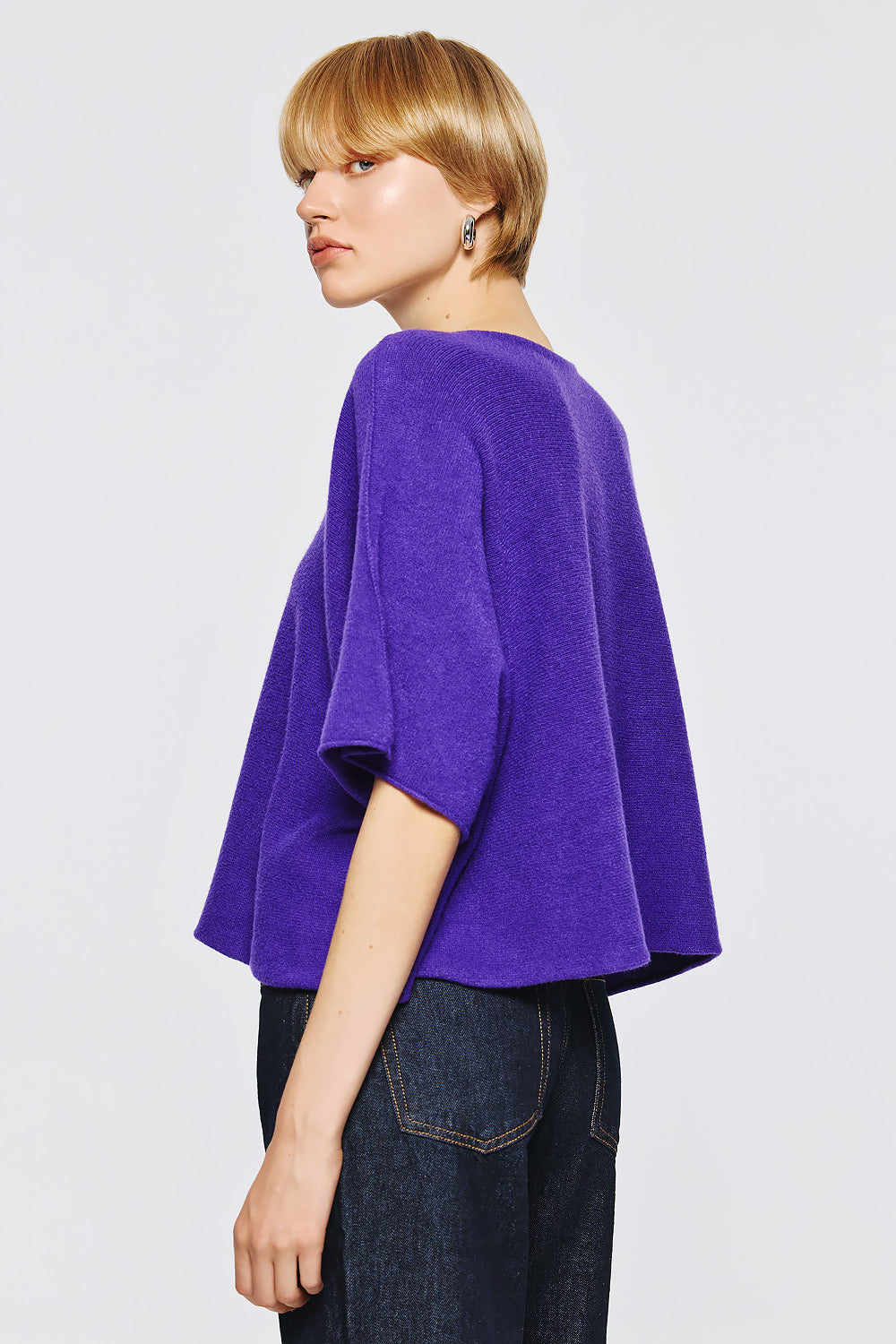 Soft Knitwear 3/4 Sleeve | Purple