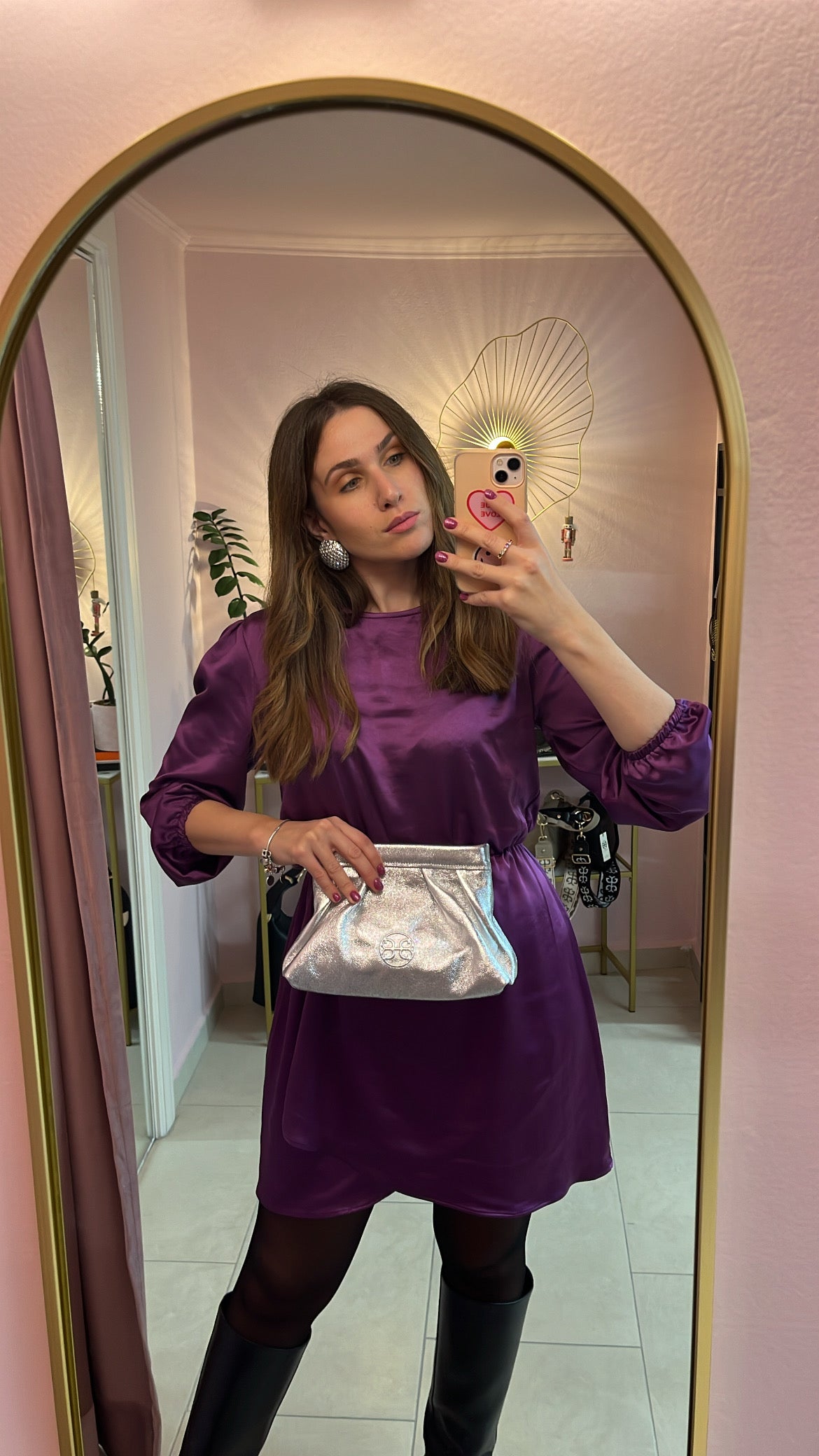 Goodnight Kiss Leather Bag - Silver