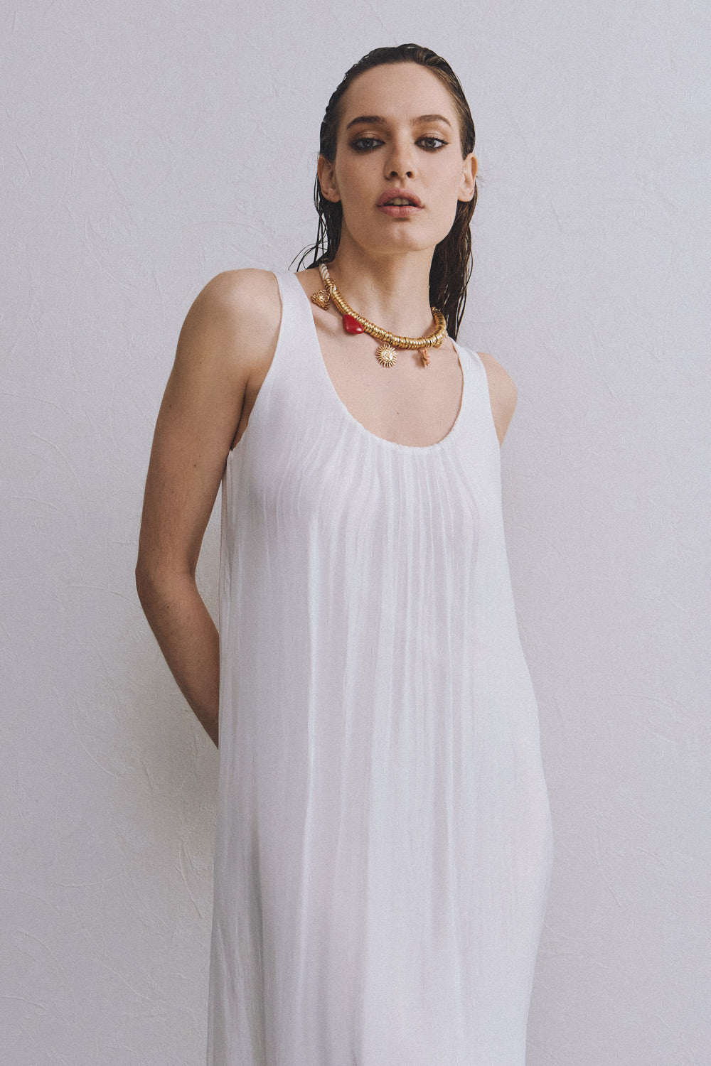 Hydra Long Dress | White