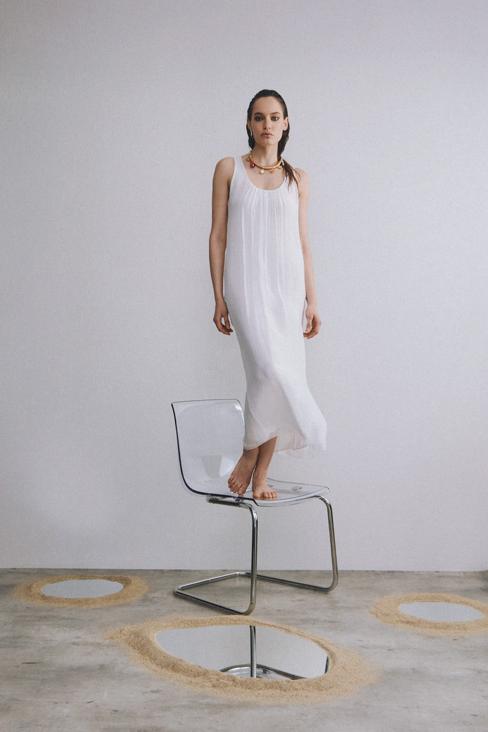 Hydra Long Dress | White