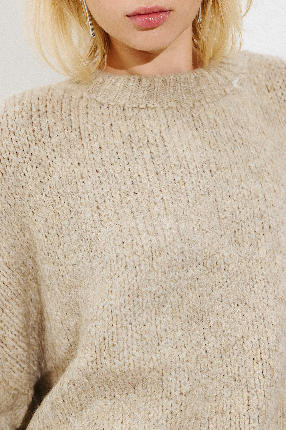 Long Sleeve Pullover - Beige