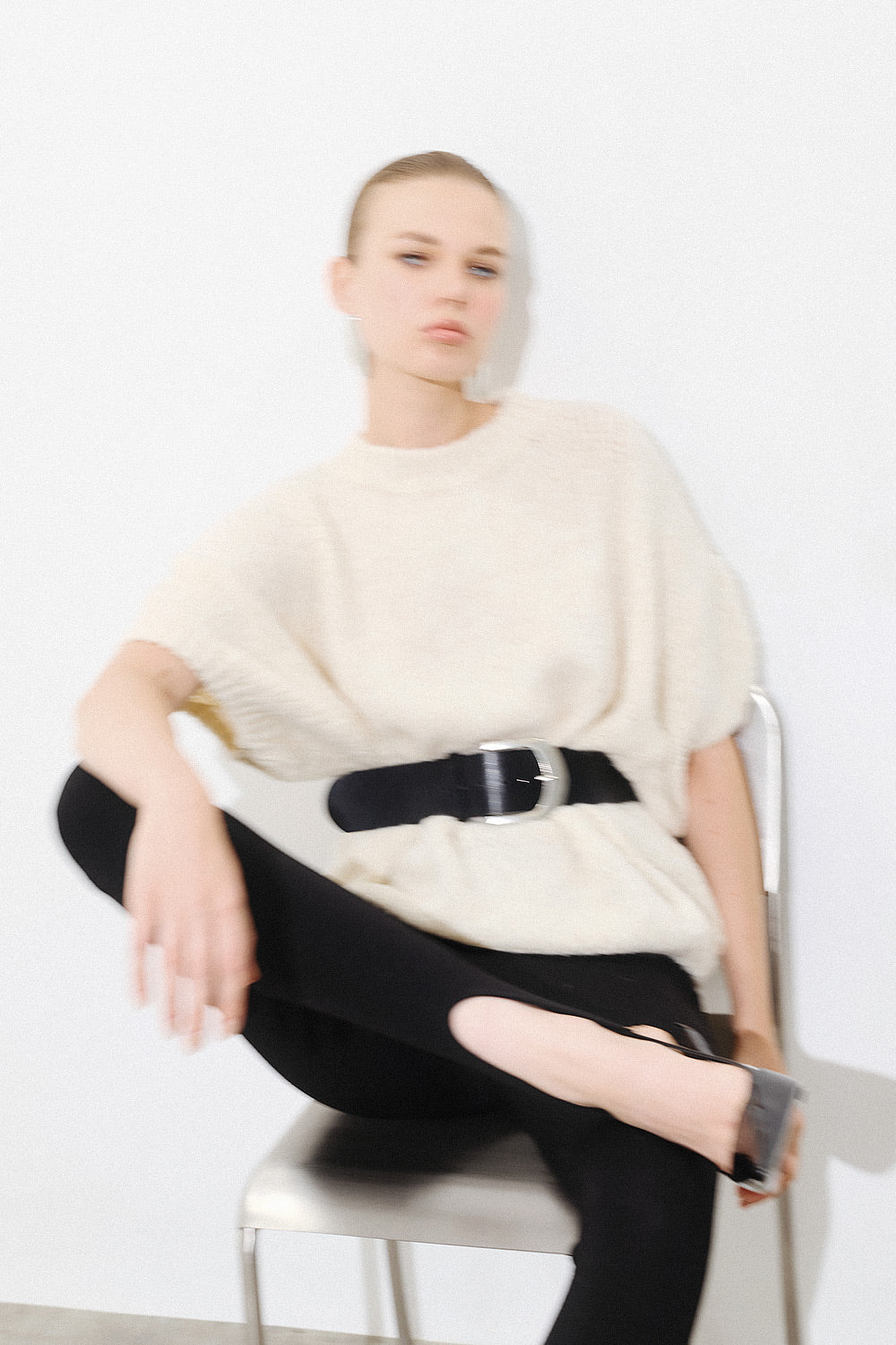 Short Sleeve Pullover - Creme
