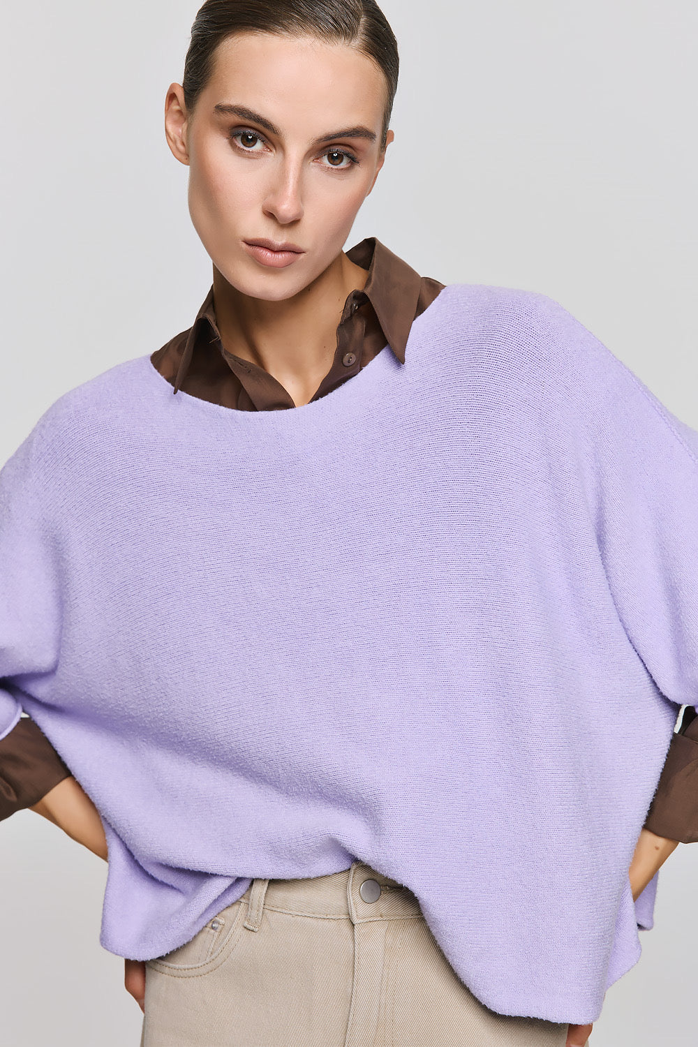 Soft Knitwear 3/4 Sleeve | Lilac