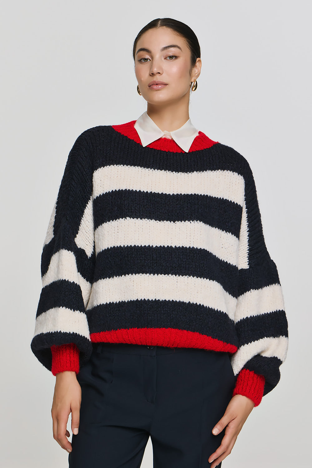 Long Sleeve Pullover - Blue Stripe