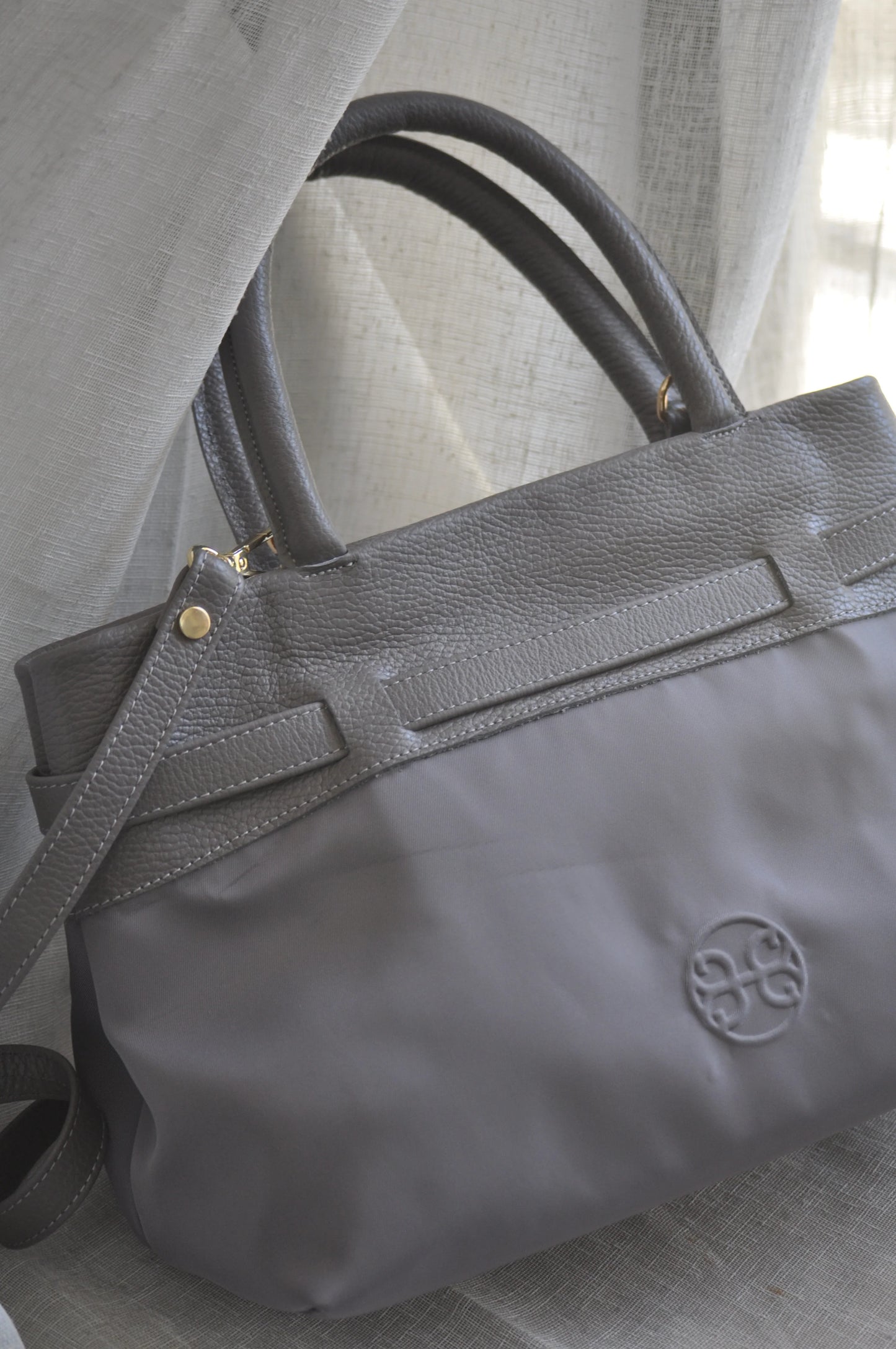 Emily Large Canvas Handbag -Ash