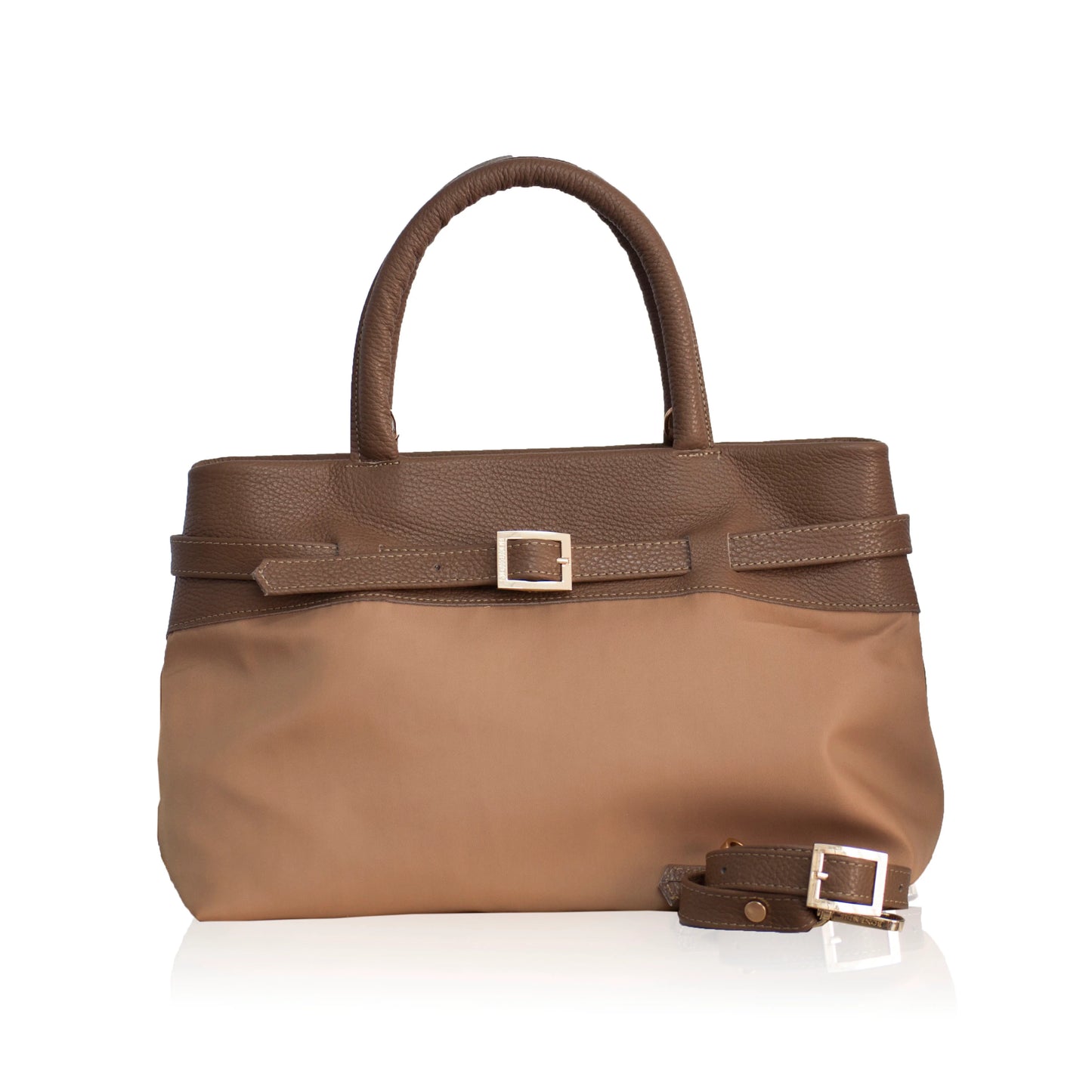 Emily Large Canvas Handbag - Biscotti