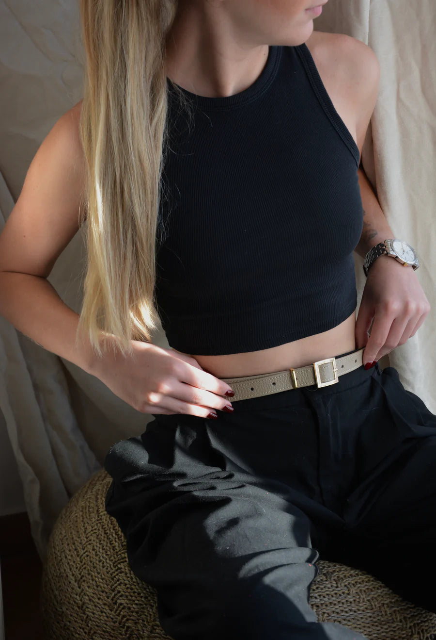 Bonendis Leather Belt - Taupe