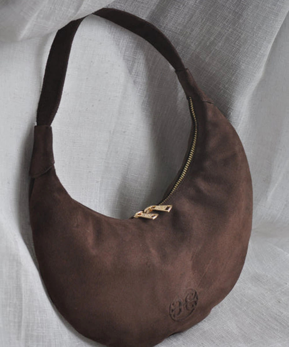 Ophelia Small Leather Bag - Choco Suede