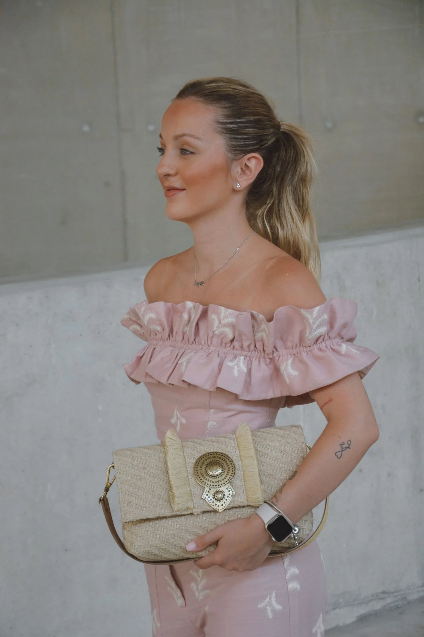 Aurora Raffia Bag - Ecru