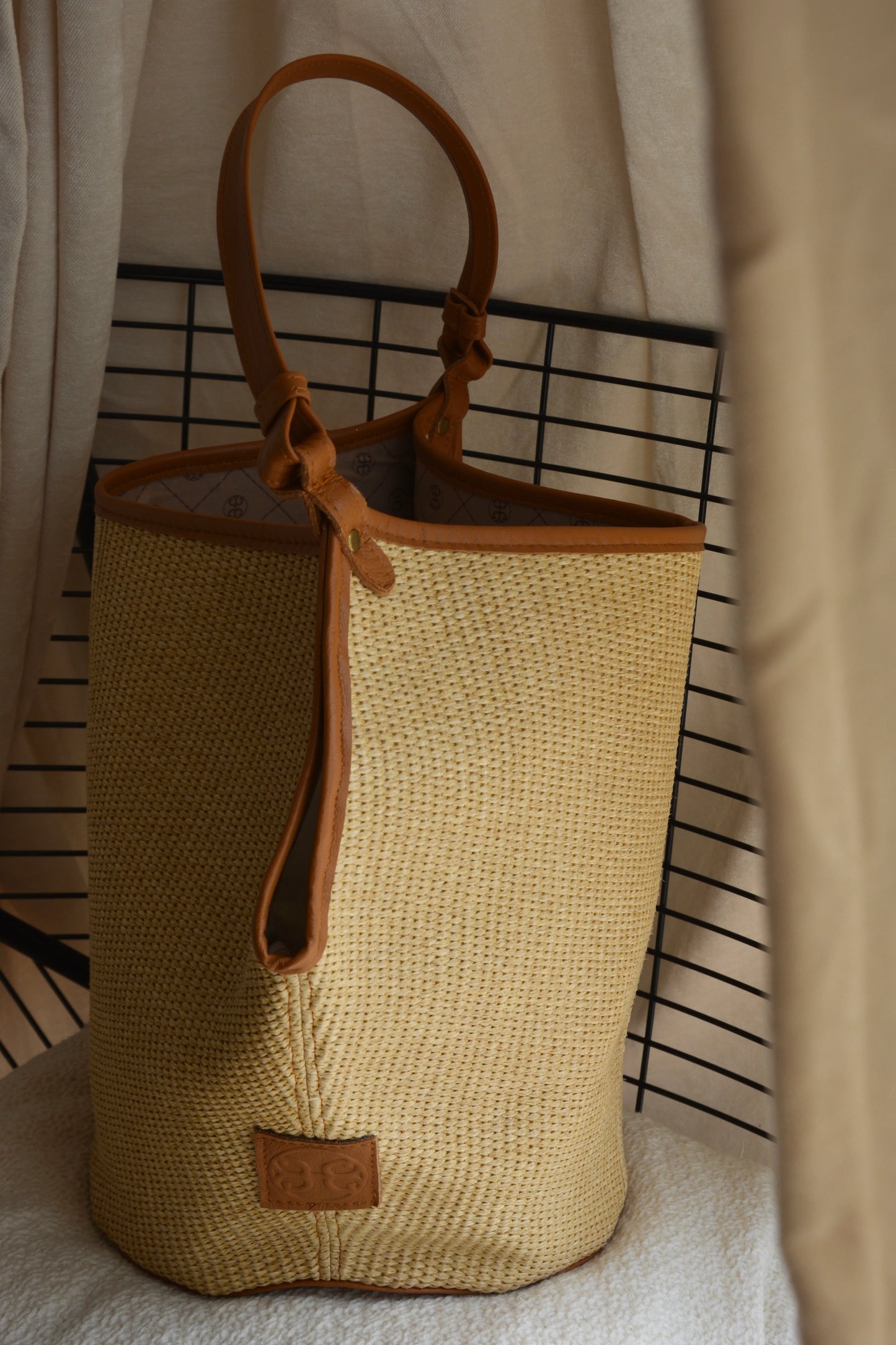 Helena Raffia Shoulder Bag - Tabac