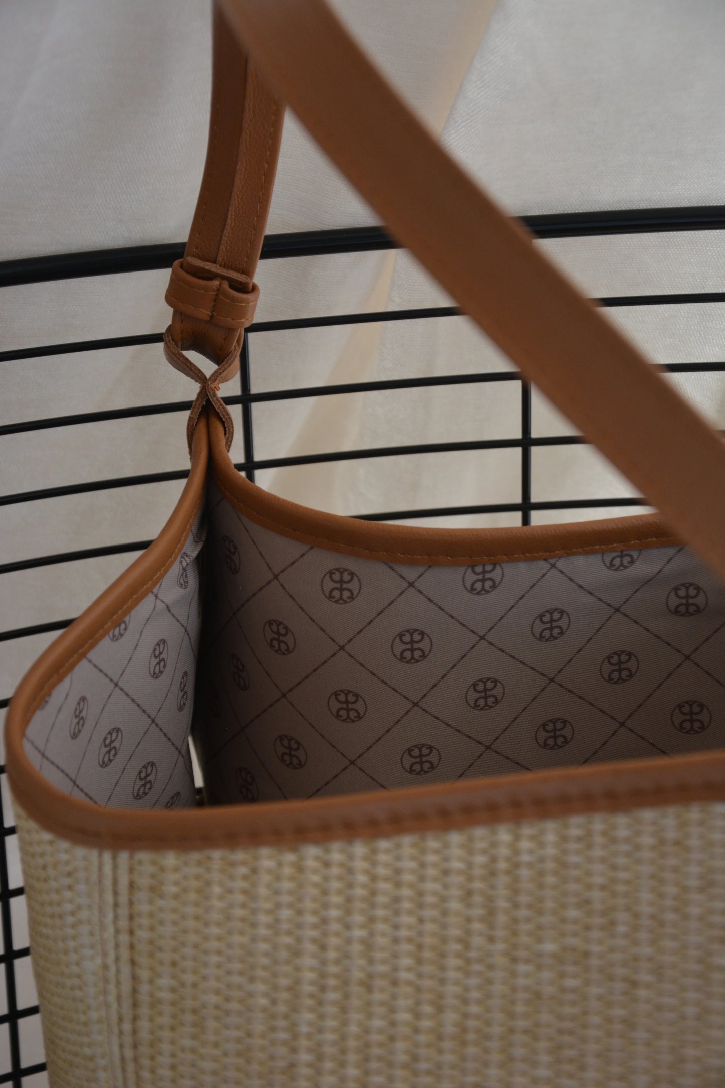 Helena Raffia Shoulder Bag - Tabac