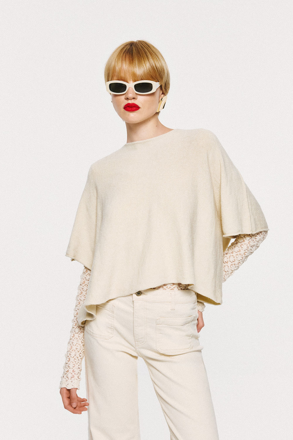 Soft Knitwear 3/4 Sleeve | Creme