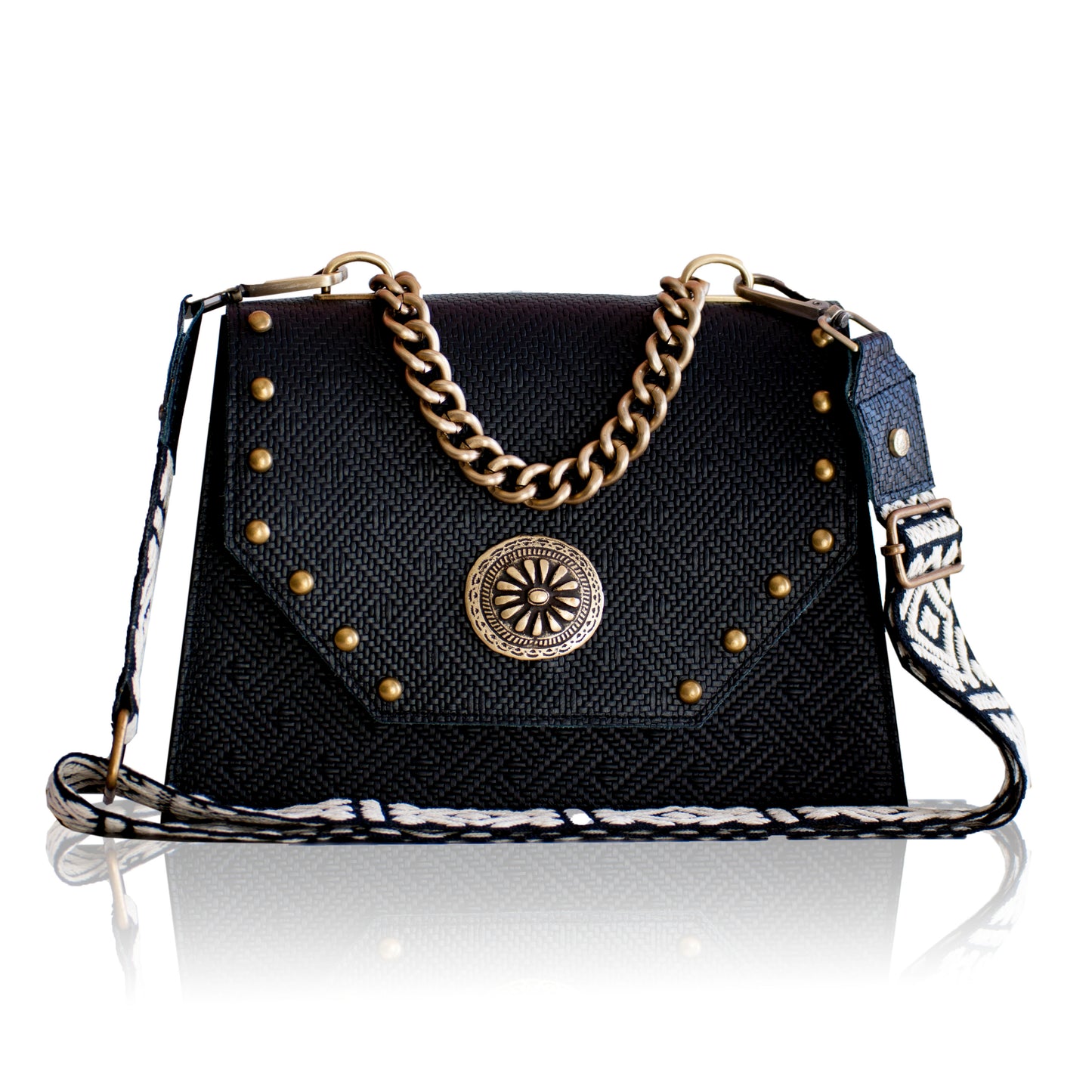 Chiara Leather Shoulder Bag - Black