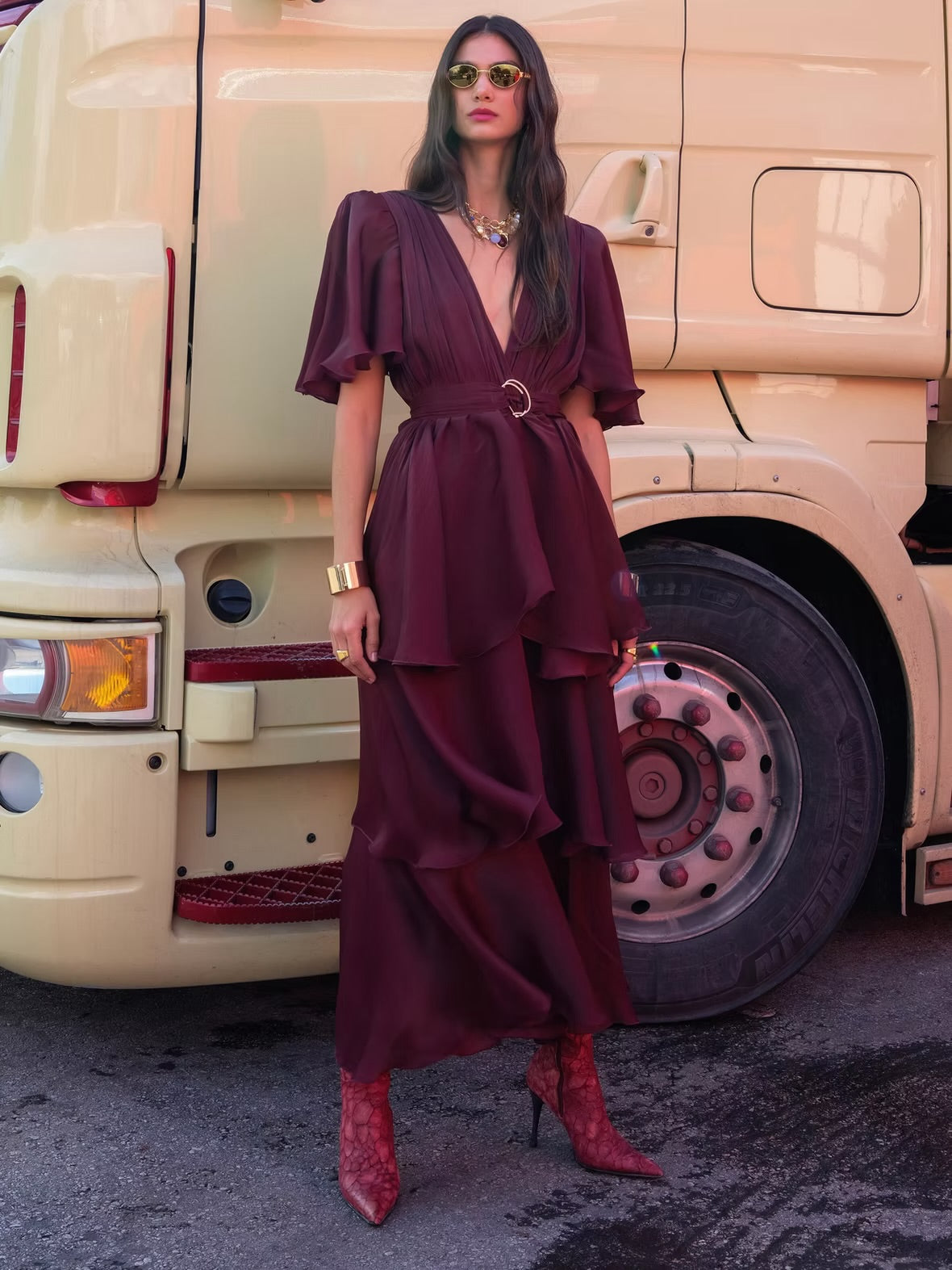 Sarah Dress - Bordeaux