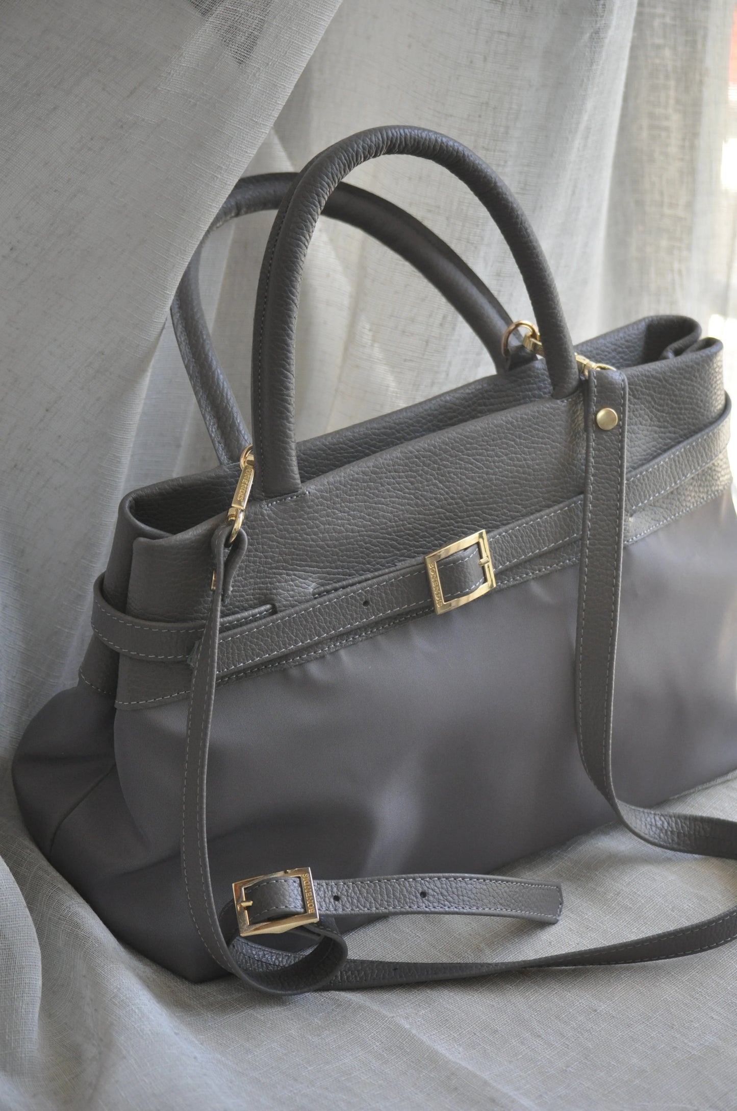 Emily Large Canvas Handbag -Ash