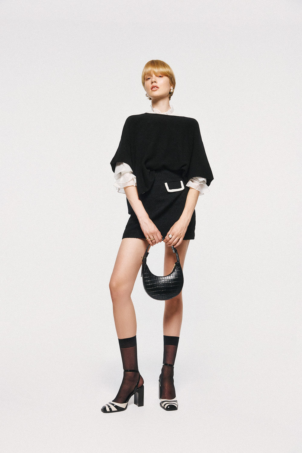Soft Knitwear 3/4 Sleeve | Black