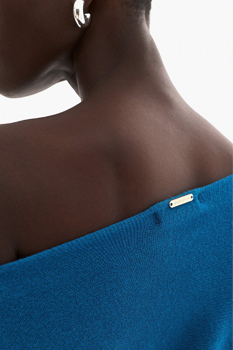 Soft Knitwear O-Neck | Petrol