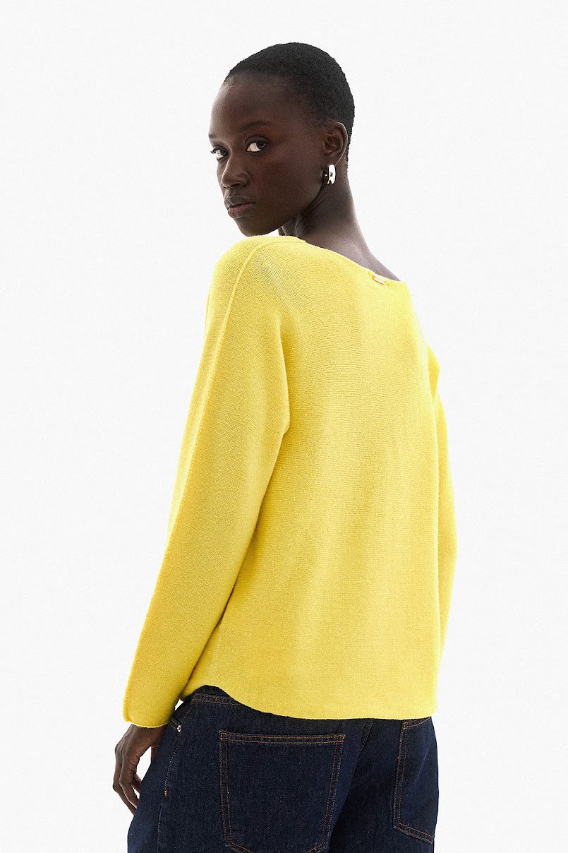 Soft Knitwear O-Neck | Yellow