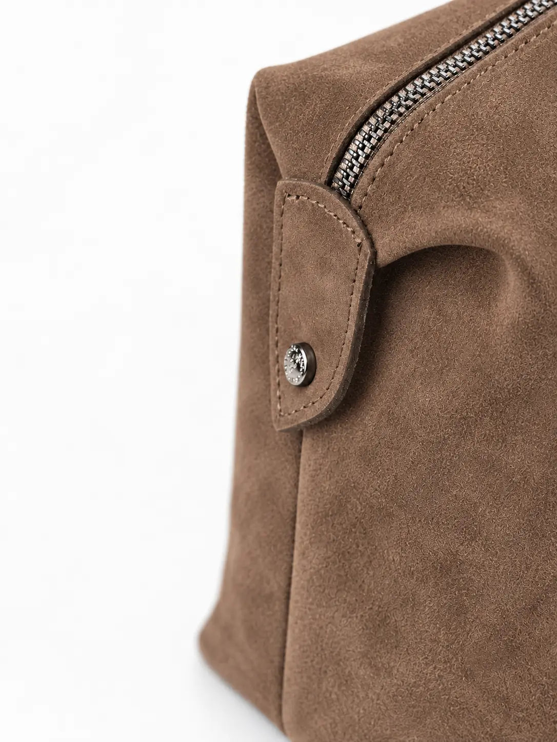 Bowling Leather Bag - Mocca Suede