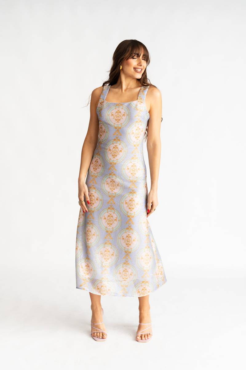 Lavinia Rainbow Glam Backless Dress