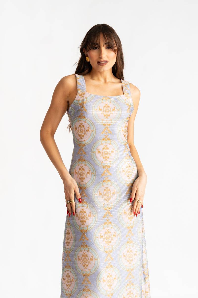 Lavinia Rainbow Glam Backless Dress