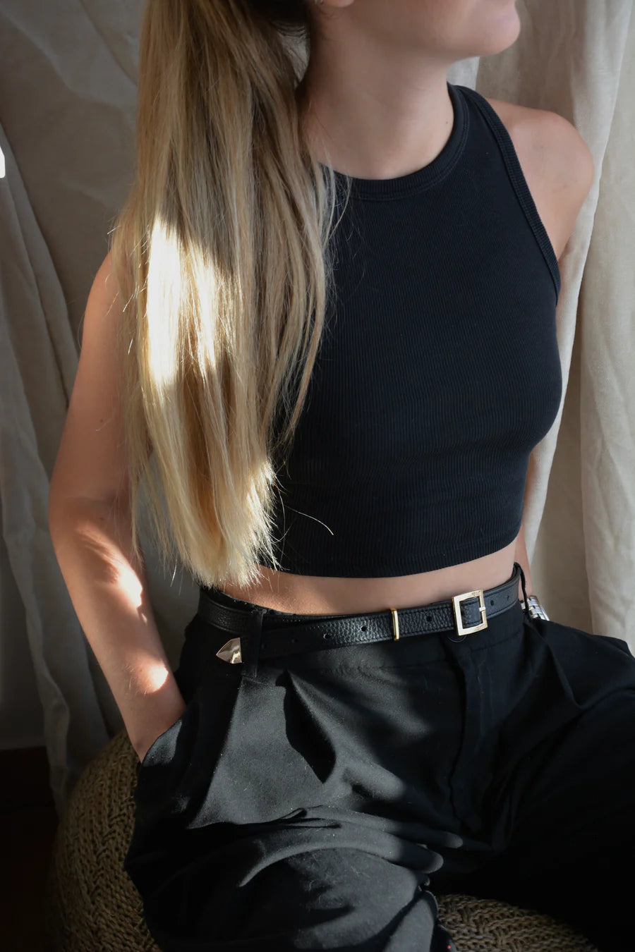 Bonendis Leather Belt - Black