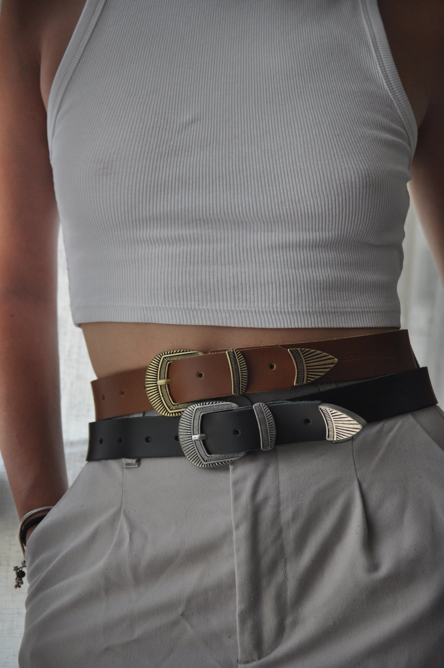 Ada Leather Belt - Black
