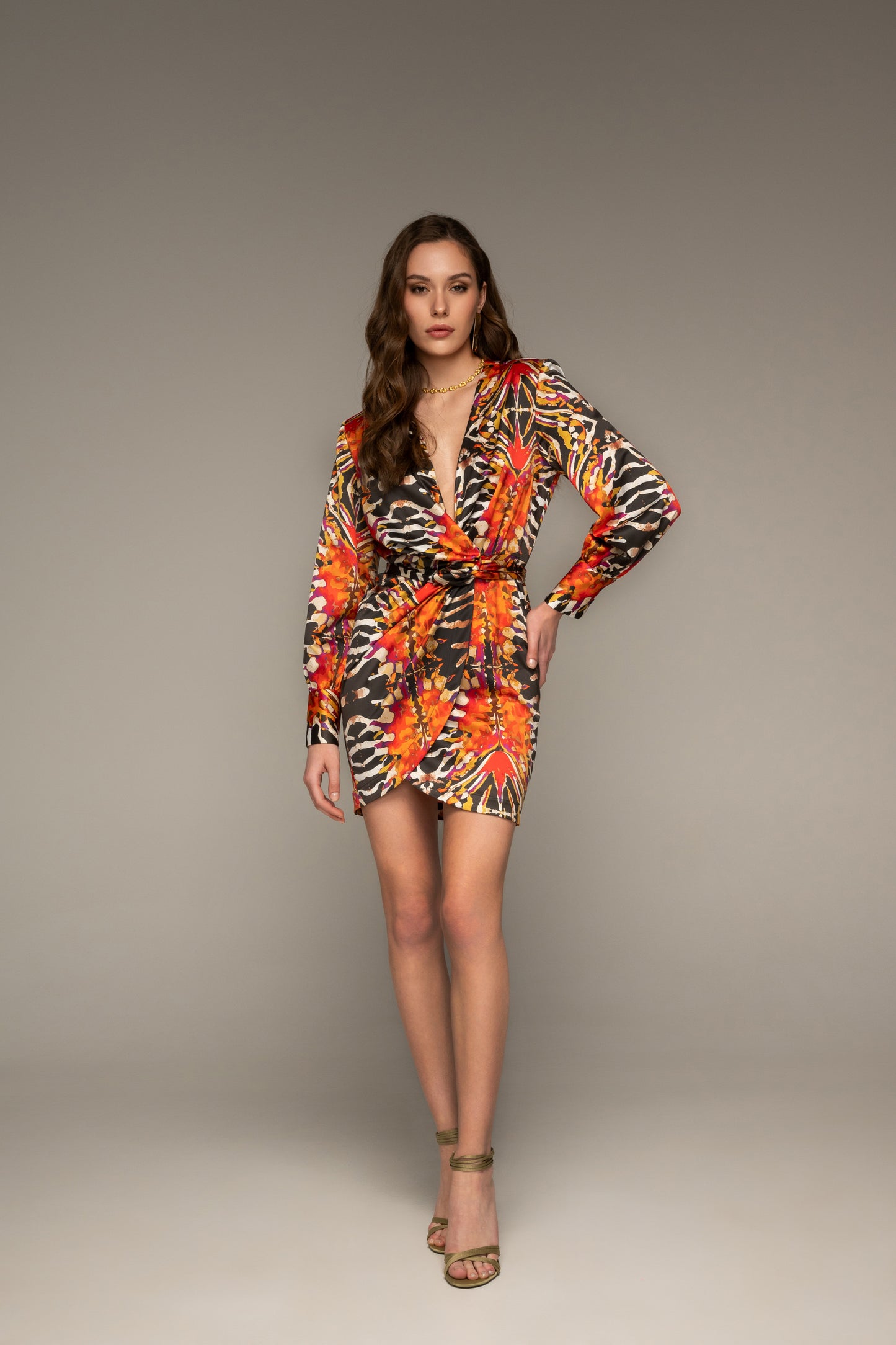 Safari Mini Wrap Dress