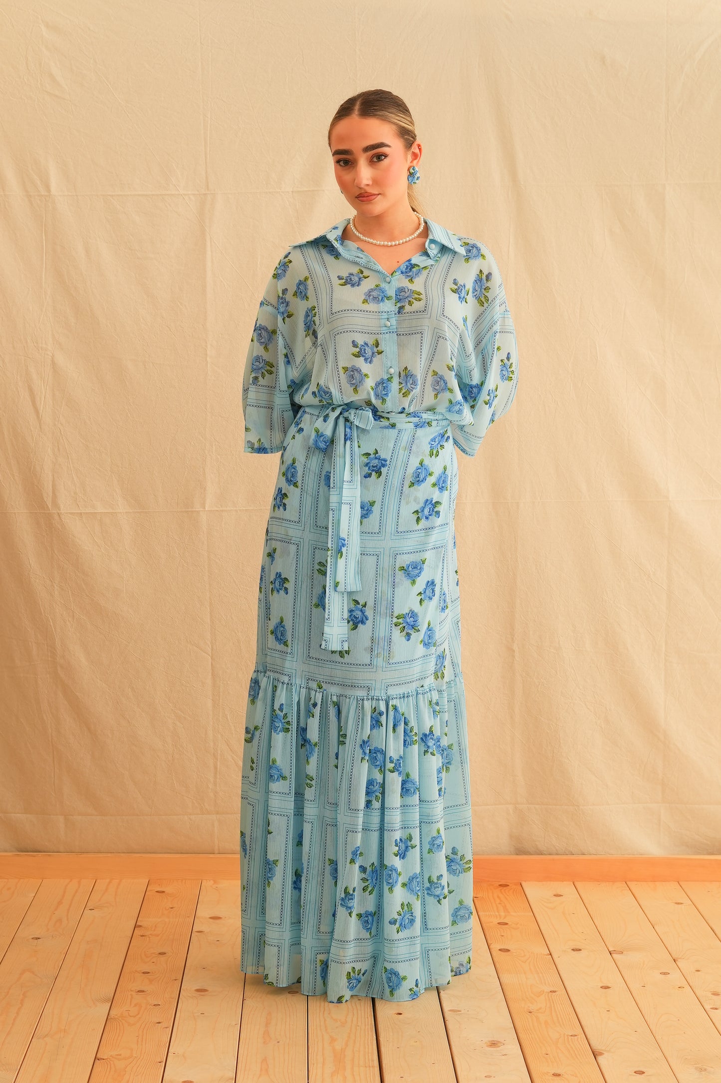 Blue Rose Short Sleeve Shirt