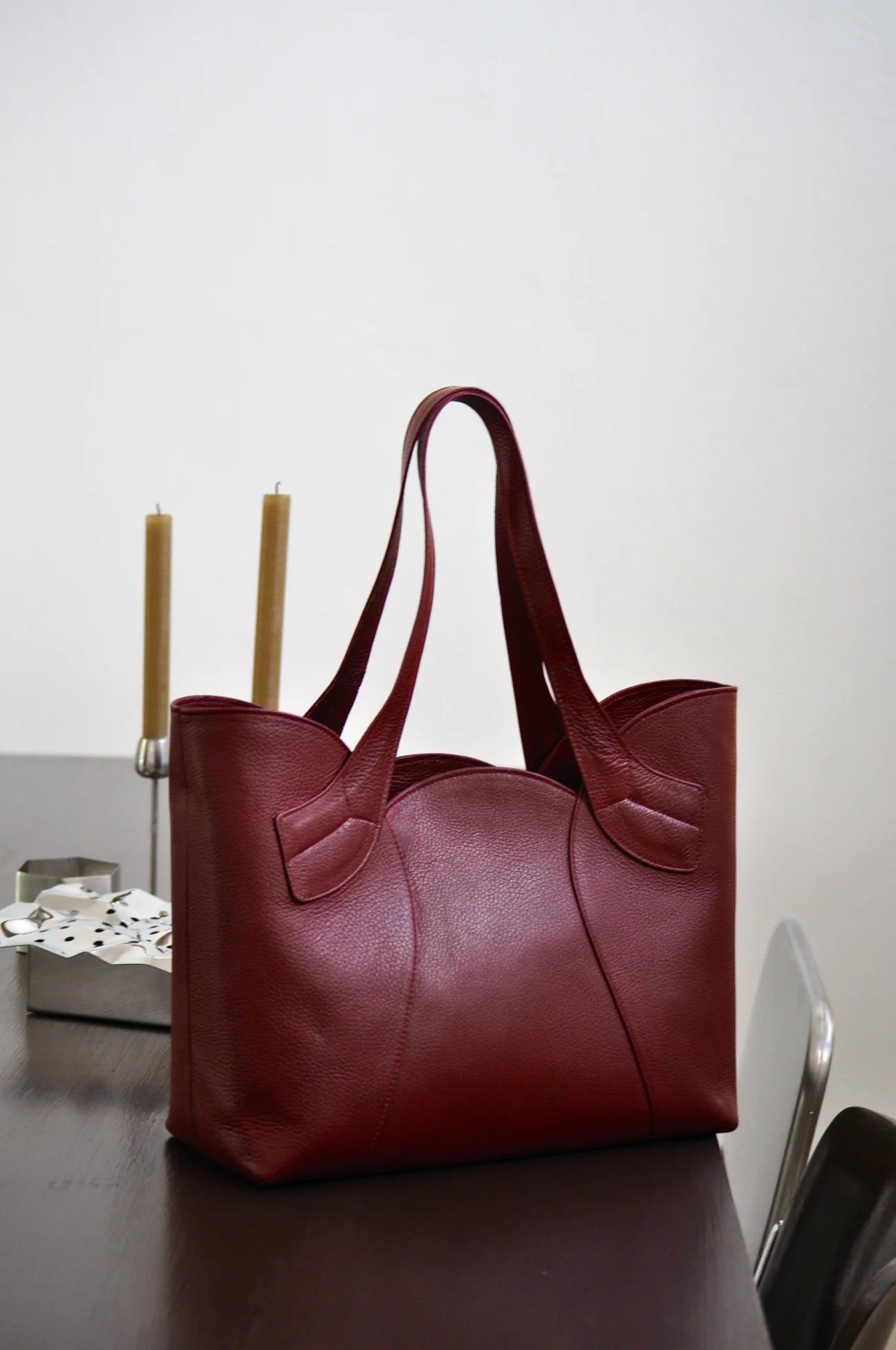 Tulip Tote Bag - Cherry Red