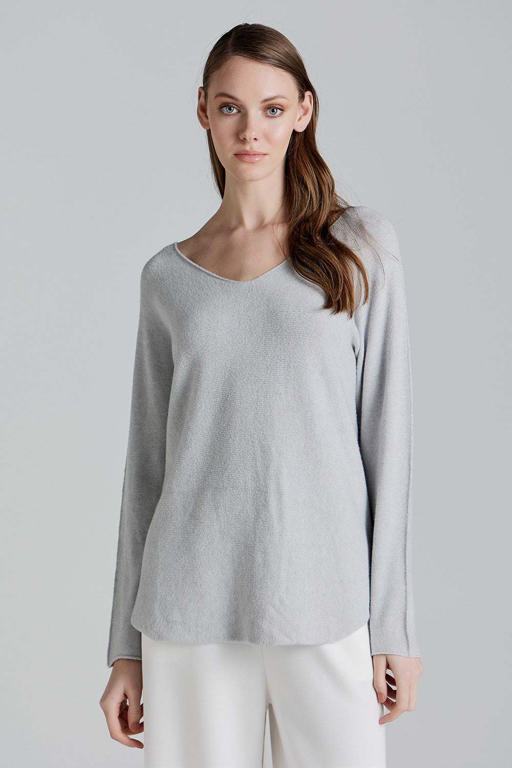 Soft Knitwear V-Neck | Grey