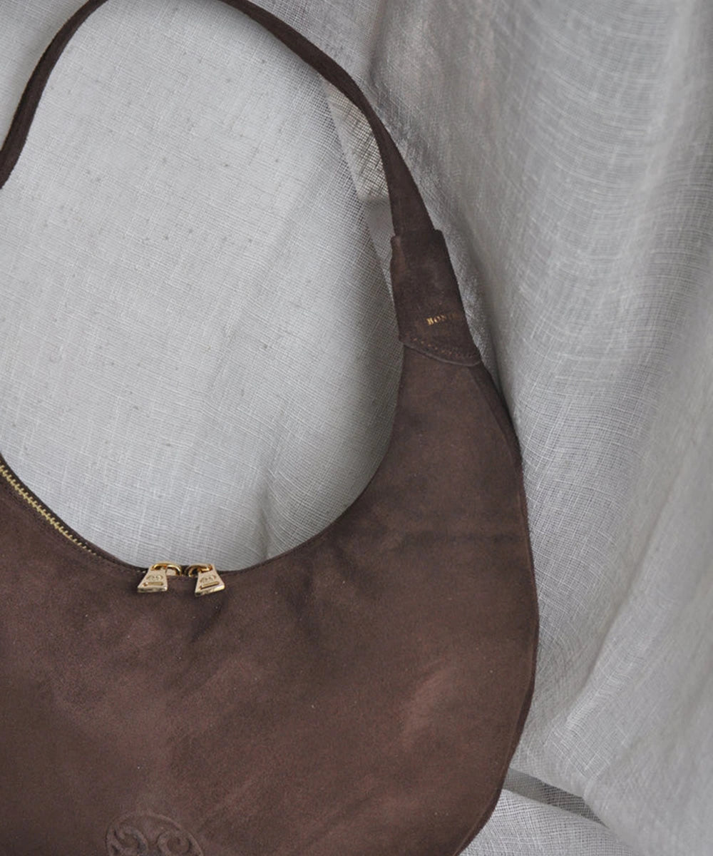 Ophelia Small Leather Bag - Choco Suede