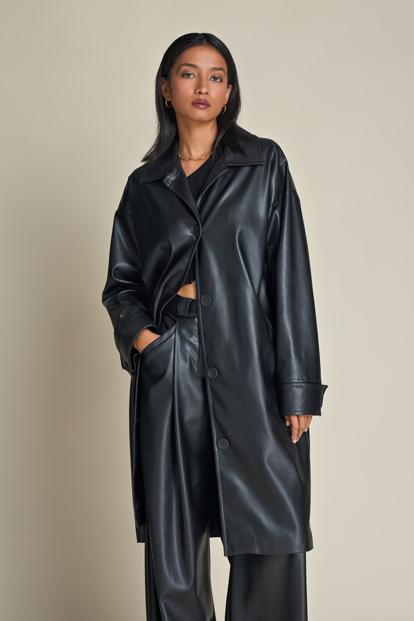 Adam Vegan Leather Coat