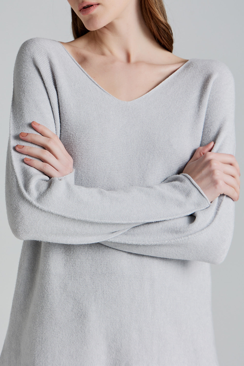 Soft Knitwear V-Neck | Grey