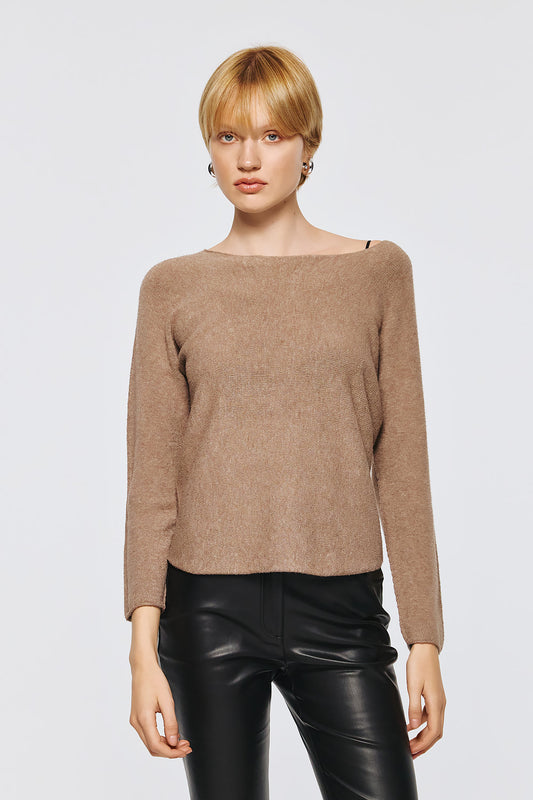 Soft Knitwear O-Neck | Beige