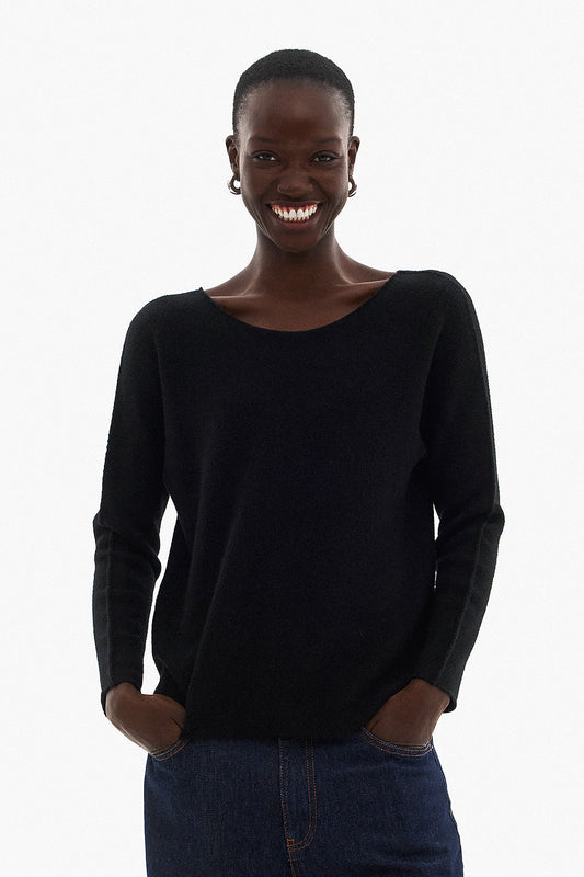 Soft Knitwear O-Neck | Black