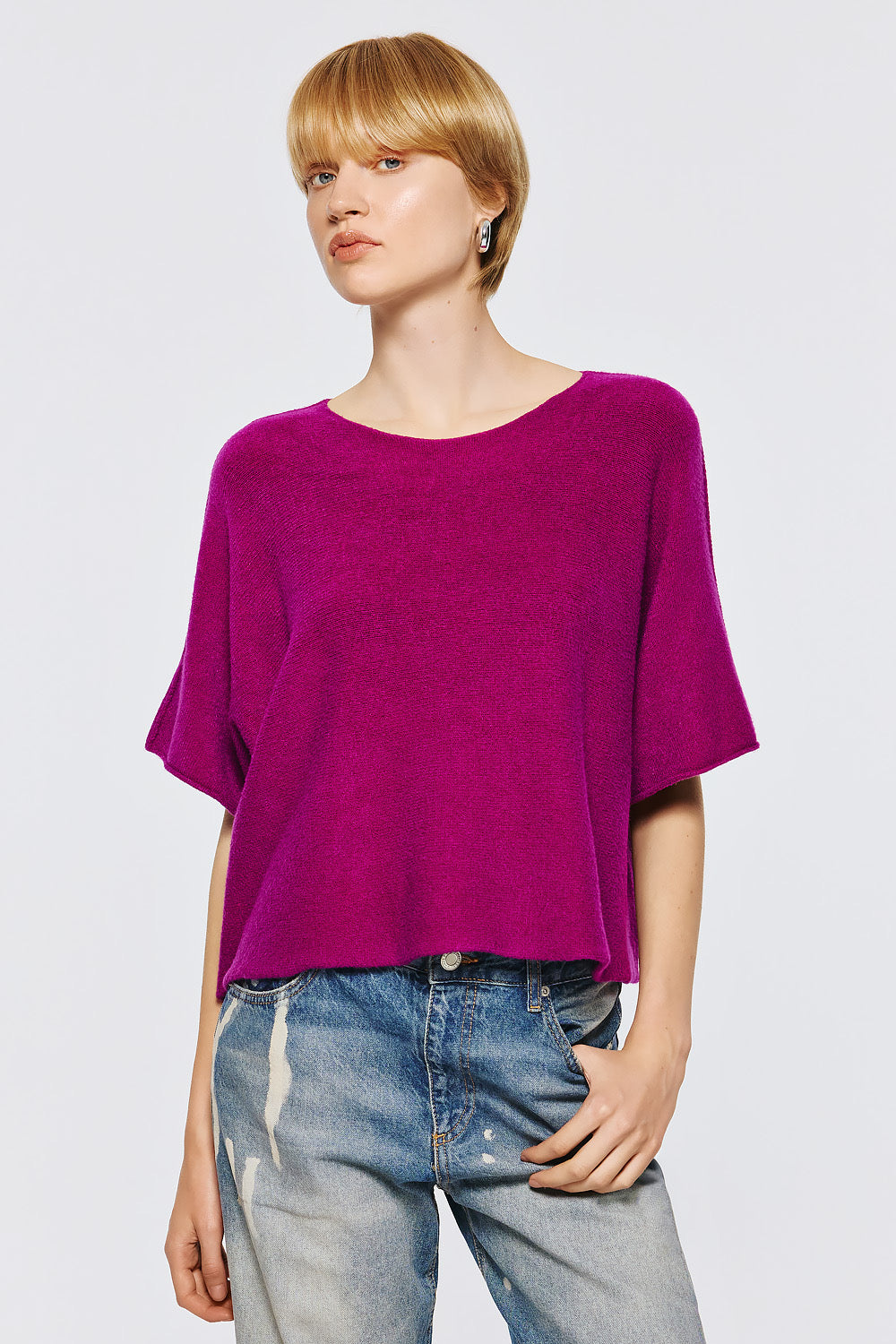 Soft Knitwear 3/4 Sleeve | Magenta