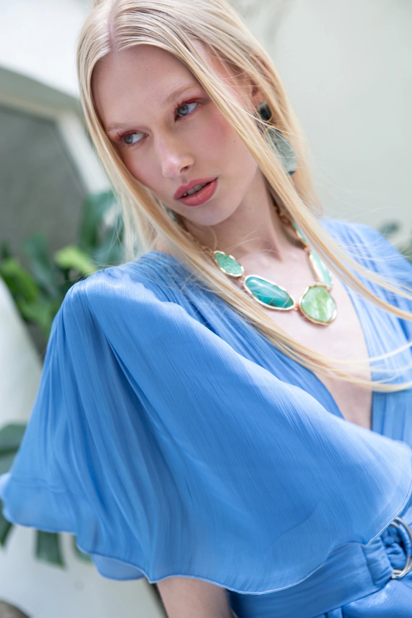 Sarah Mini Dress - Azure Blue