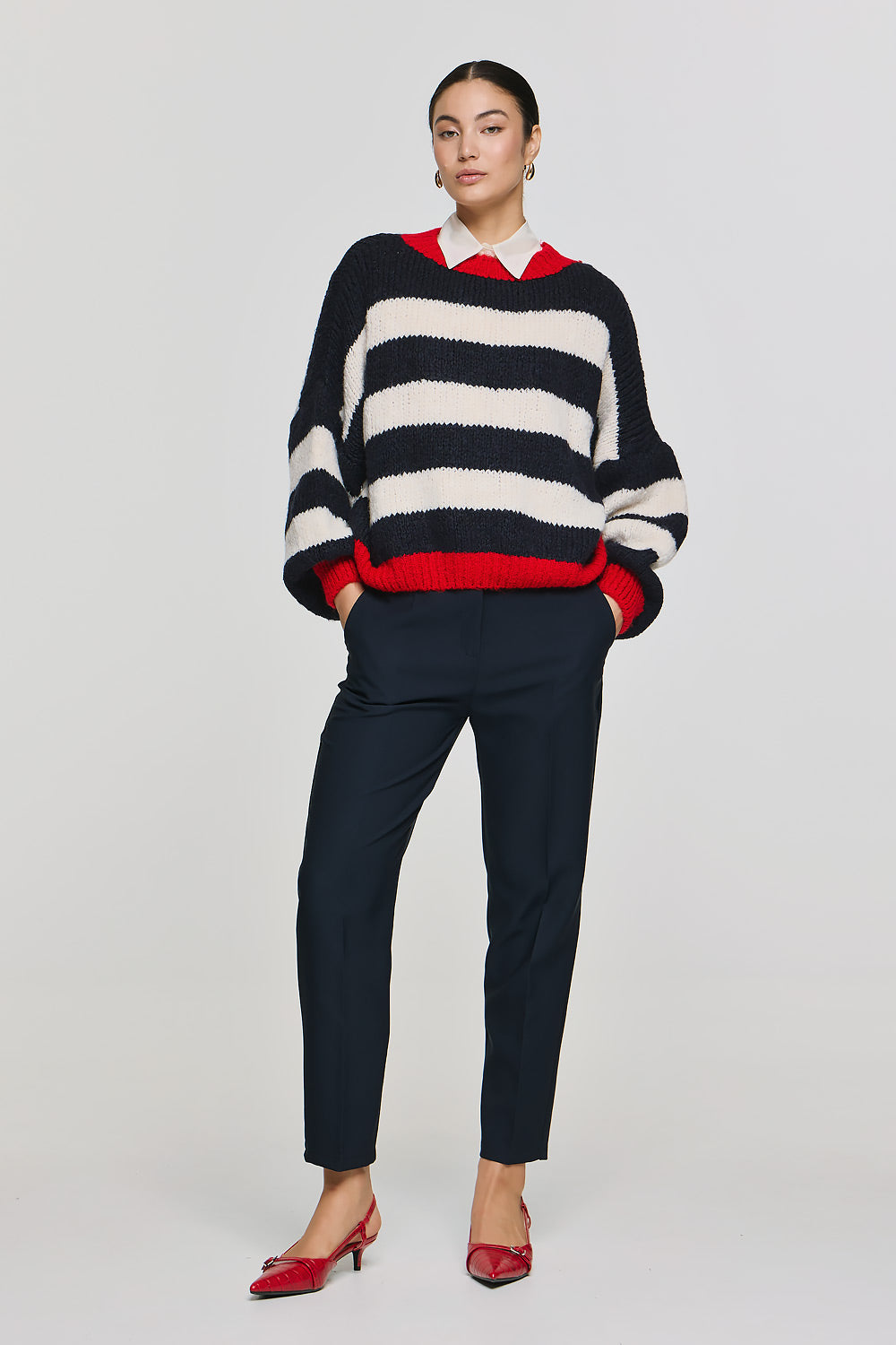 Long Sleeve Pullover - Blue Stripe