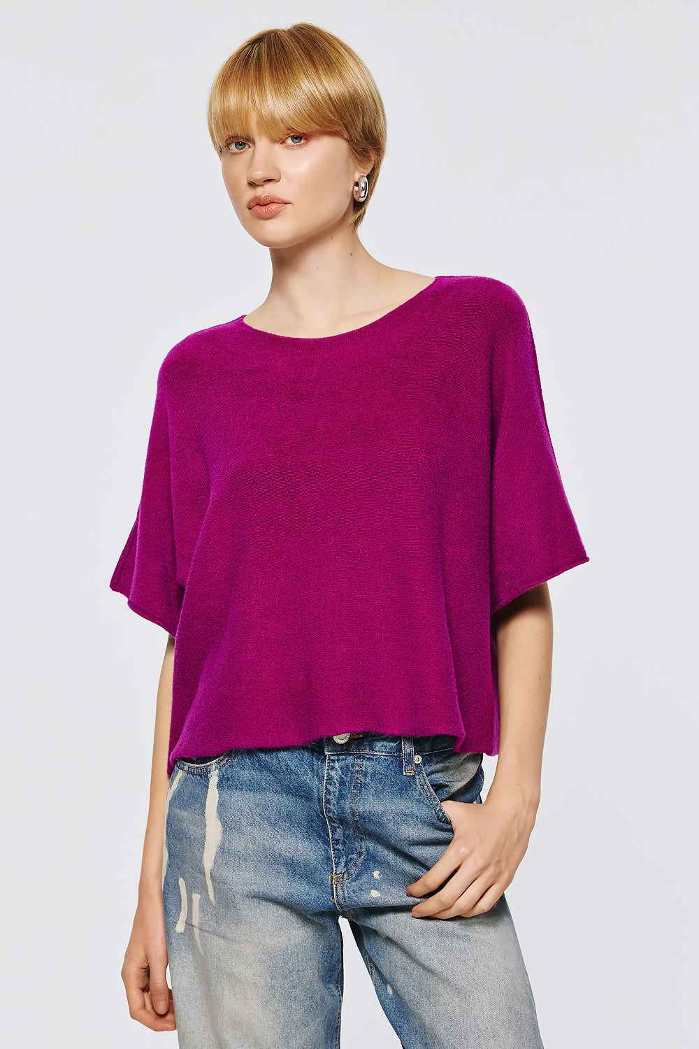Soft Knitwear 3/4 Sleeve | Magenta