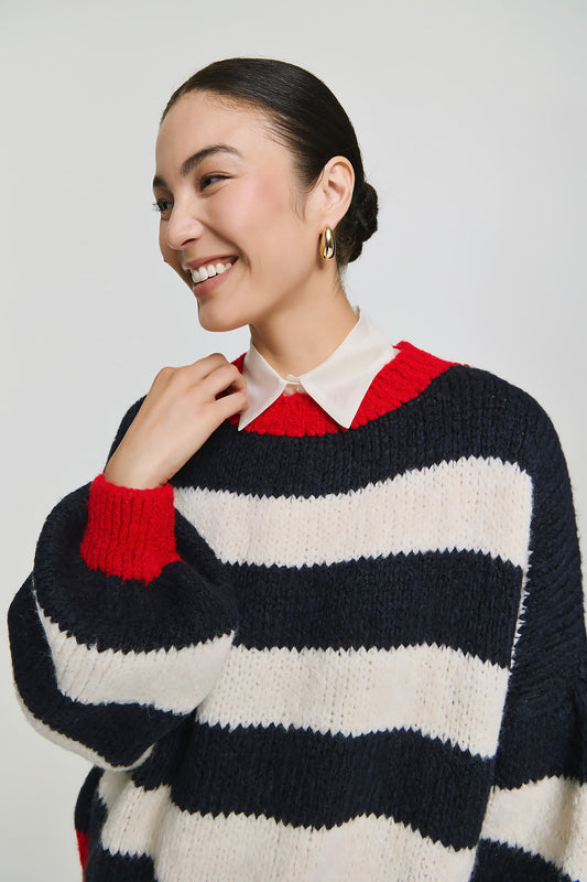 Long Sleeve Pullover - Blue Stripe