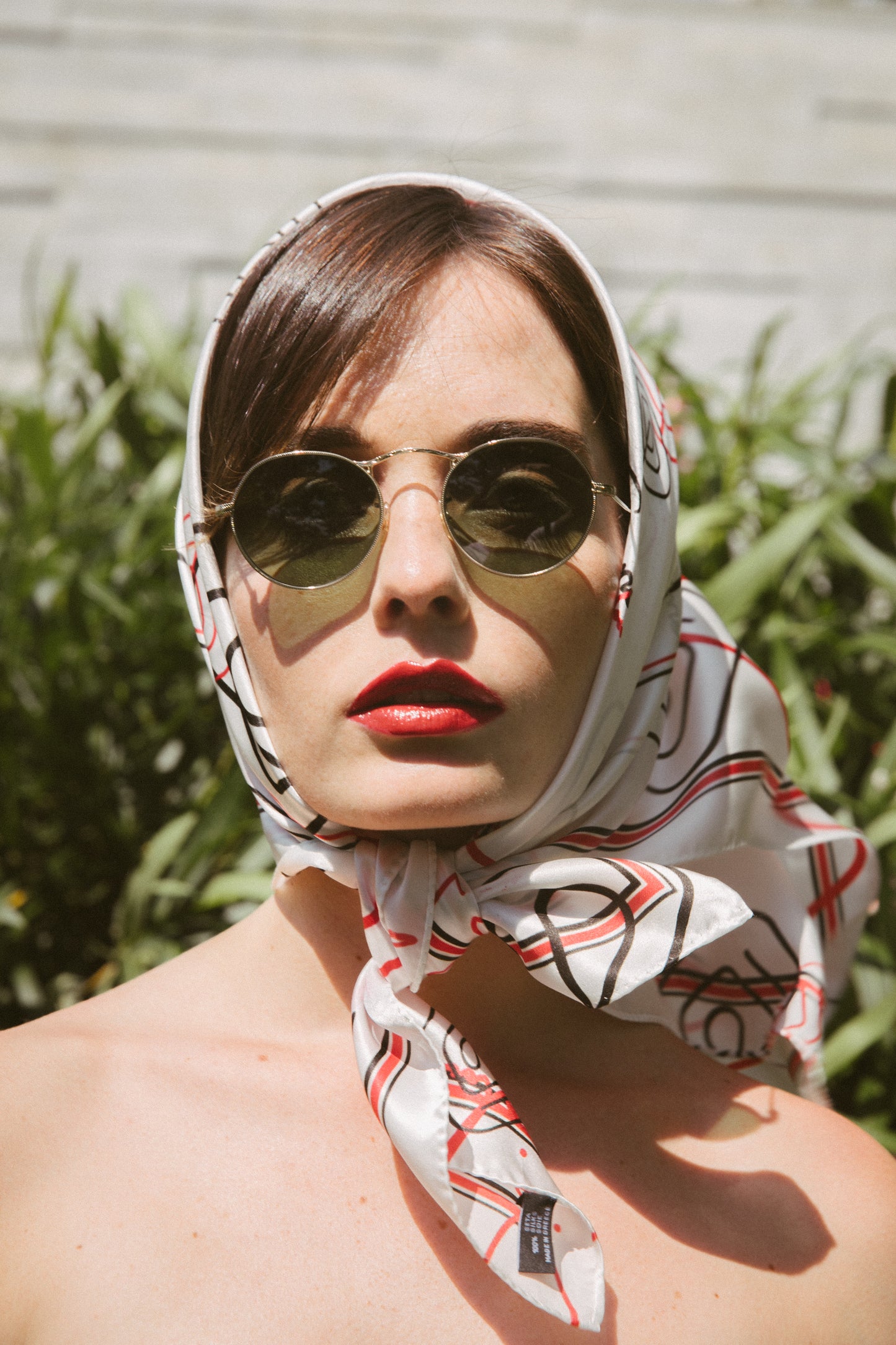 Red Satin Silk Scarf