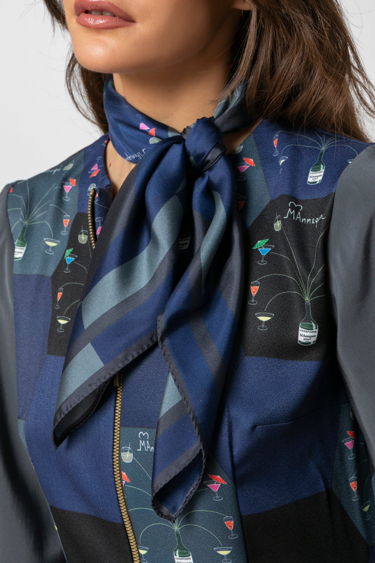 MAnnequini Silk Square Scarf • Blue