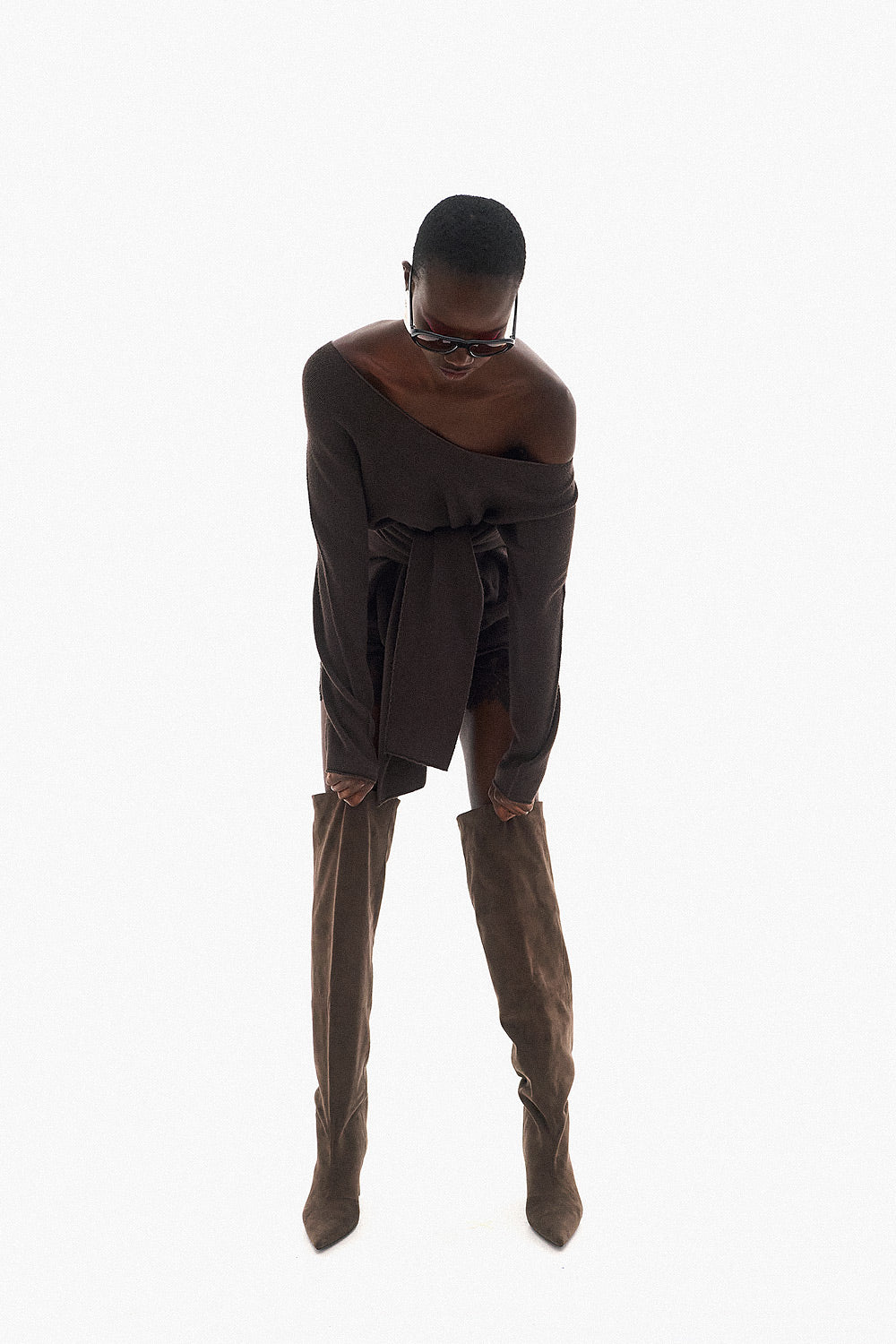 Soft Knitwear V-Neck | Brown