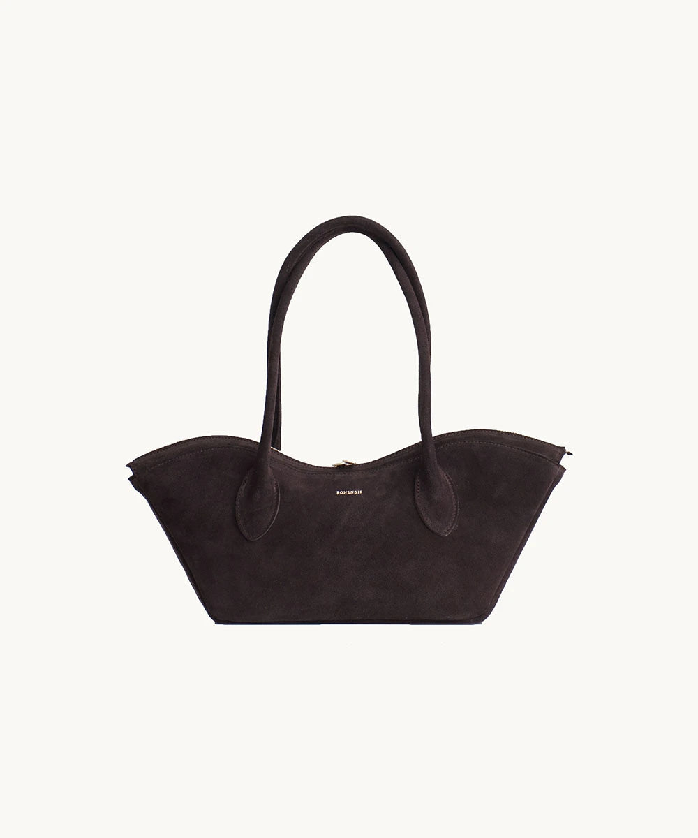 Bisou Small Leather Bag - Choco Suede