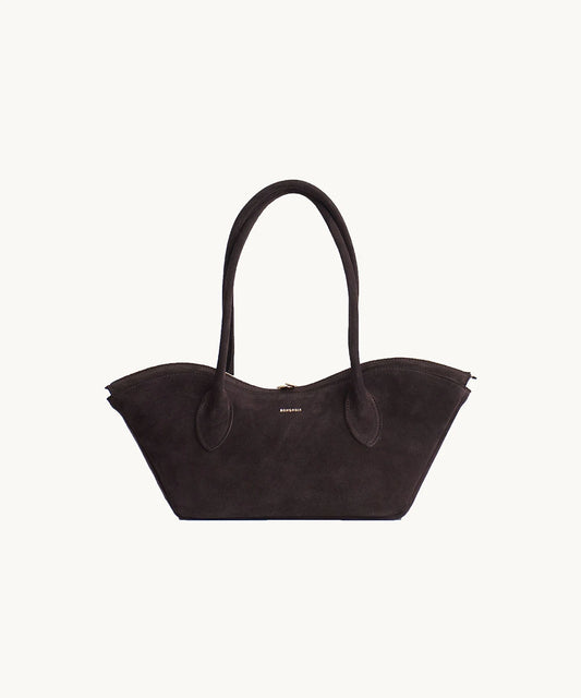 Bisou Small Leather Bag - Choco Suede