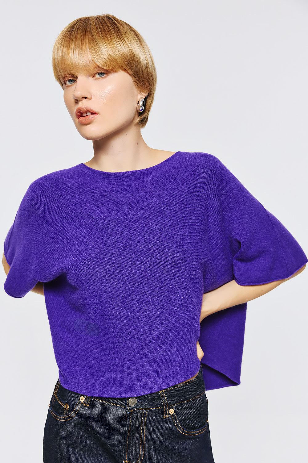 Soft Knitwear 3/4 Sleeve | Purple