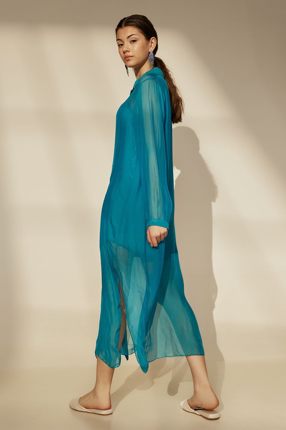 Aphrodite Long Shirt | Ocean Blue